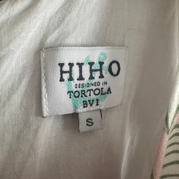 HIHO | Pink and Green Shell Print 100% Linen Ginnie Shift Dress | Size 8 - Picture 4 of 8